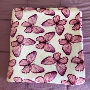 NWOT Rachel Roy Butterfly Plush Throw Blanket Full/Queen Size 90'' x 90''